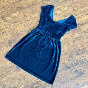 Kimchi Blue Teal Velvet Cutout Mini Dress - Urban Outfitters